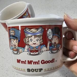 2 Campbells Soup Mugs Doctor Police Construction Fireman Nurse Conducter L👀K